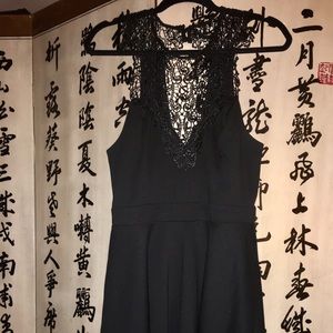 BLACK Material Girl Black Lace Mini Dress